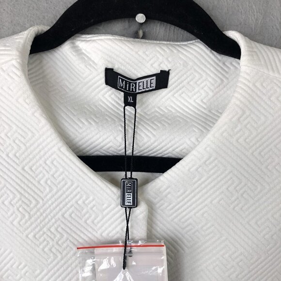 Mirelle Jacket Womens Extra Large White Ivy L4057 Textured Button 3/4 Sleeve New - Picture 10 of 16